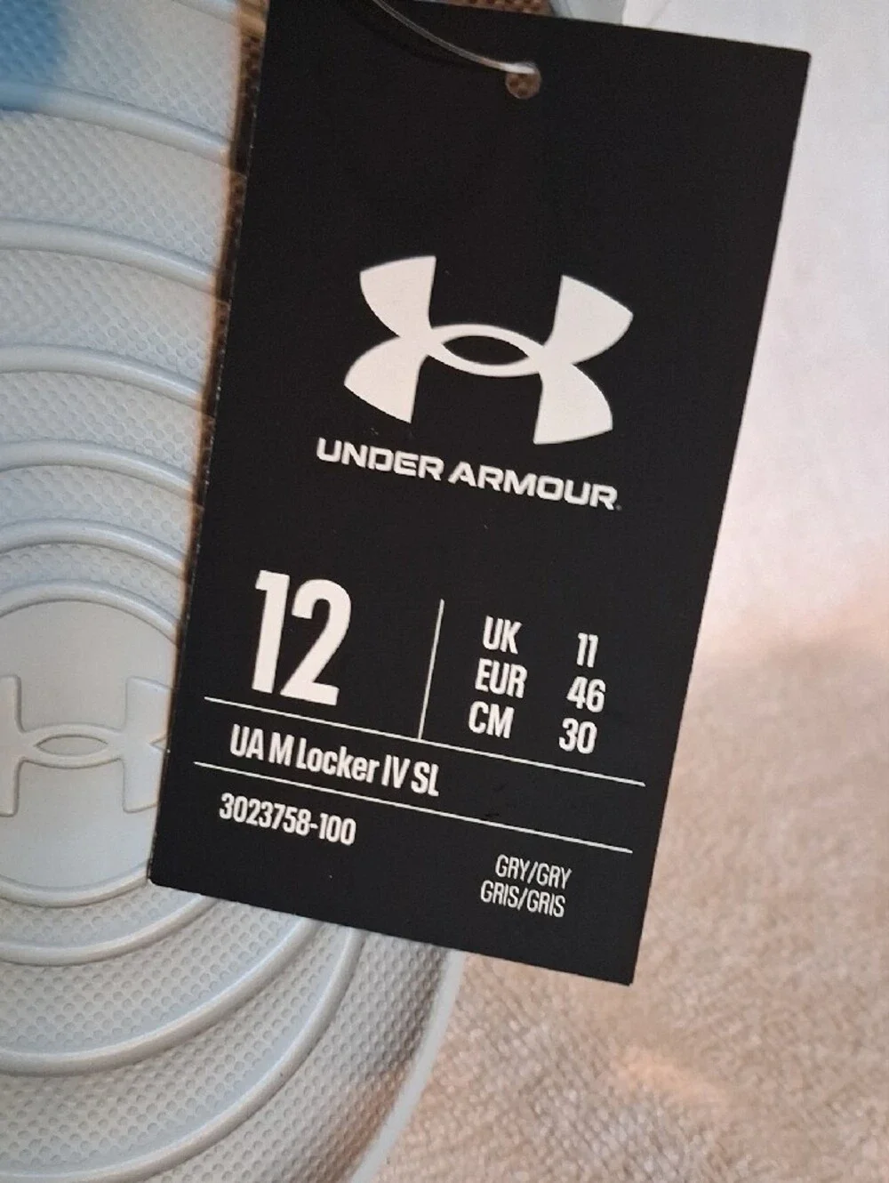 Under Armour Light Gray Men's Slide Sandals Locker Slides Size 12